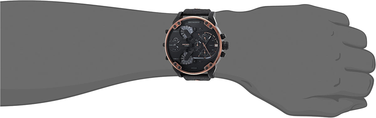 Diesel DZ7400 Mr. Daddy 2.0 Chronograph Men's Watch – Black Dial & Black Stainless Steel Strap