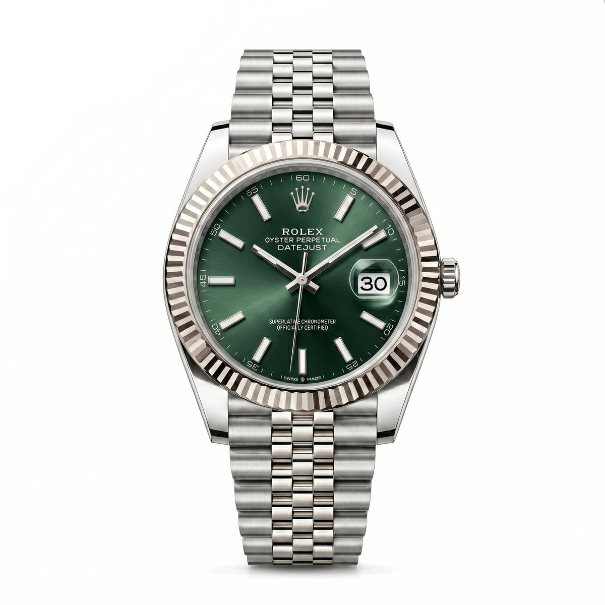 Rolex Datejust 41 126334 Oystersteel & White Gold "Mint Green"