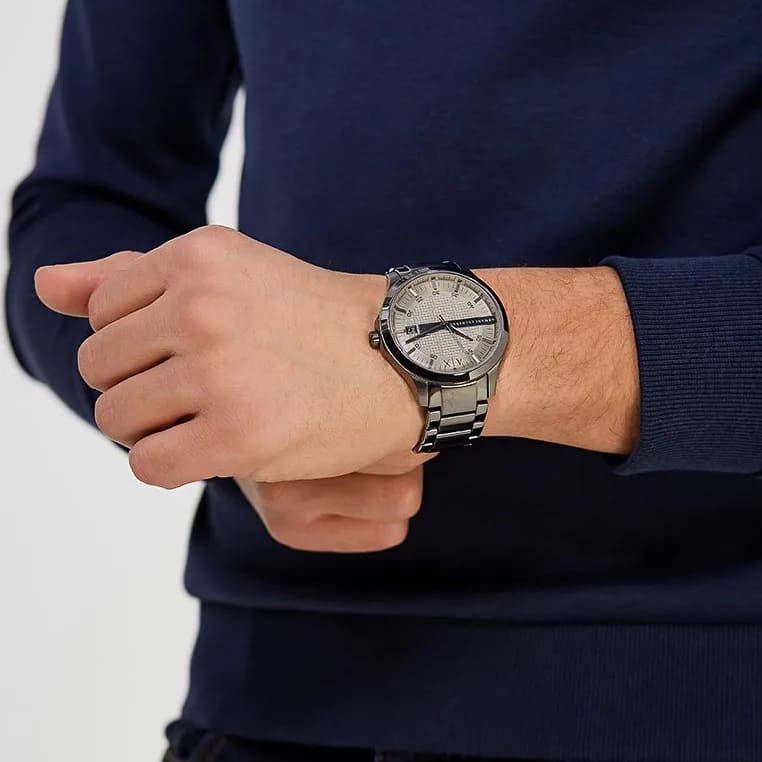 Armani Exchange Hampton AX2194 Men's Chronograph – Grey Dial with Matching Grey Stainless Steel Strap
