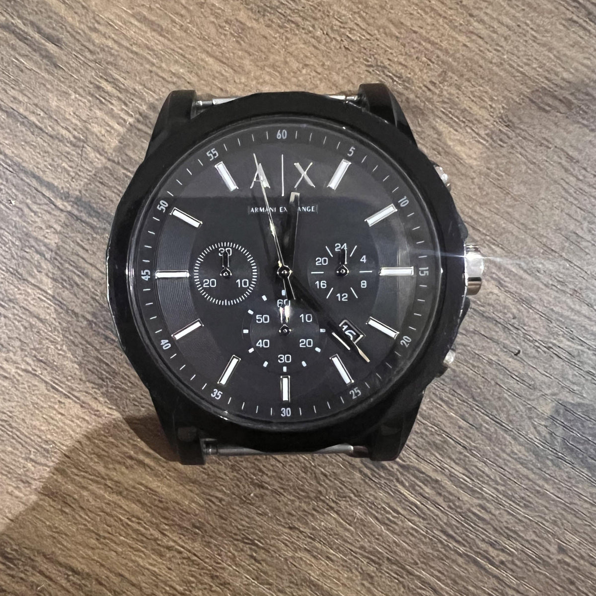 Armani Exchange Outerbanks AX1326 Men's Chronograph Watch – Black Dial with Black Silicone Strap